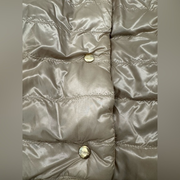 HERNO Gold-tone lurex short sleeve puffer jacket 42 - Picture 10 of 17